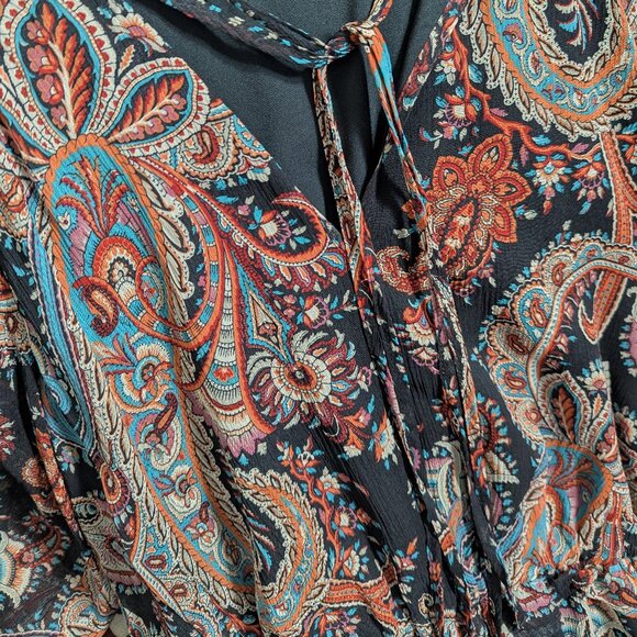 Banana Republic x Olivia Palermo High Low Paisley 100% Silk Dress Size S NWOT - Picture 9 of 9